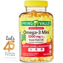 Spring Valley Omega-3 Mini iz ribjega olja 1000 mg, 120 Count, prehranska dopolnila, Omega 3 Mini Softgels paket z Luall je 45 Sladkorna dekodirana