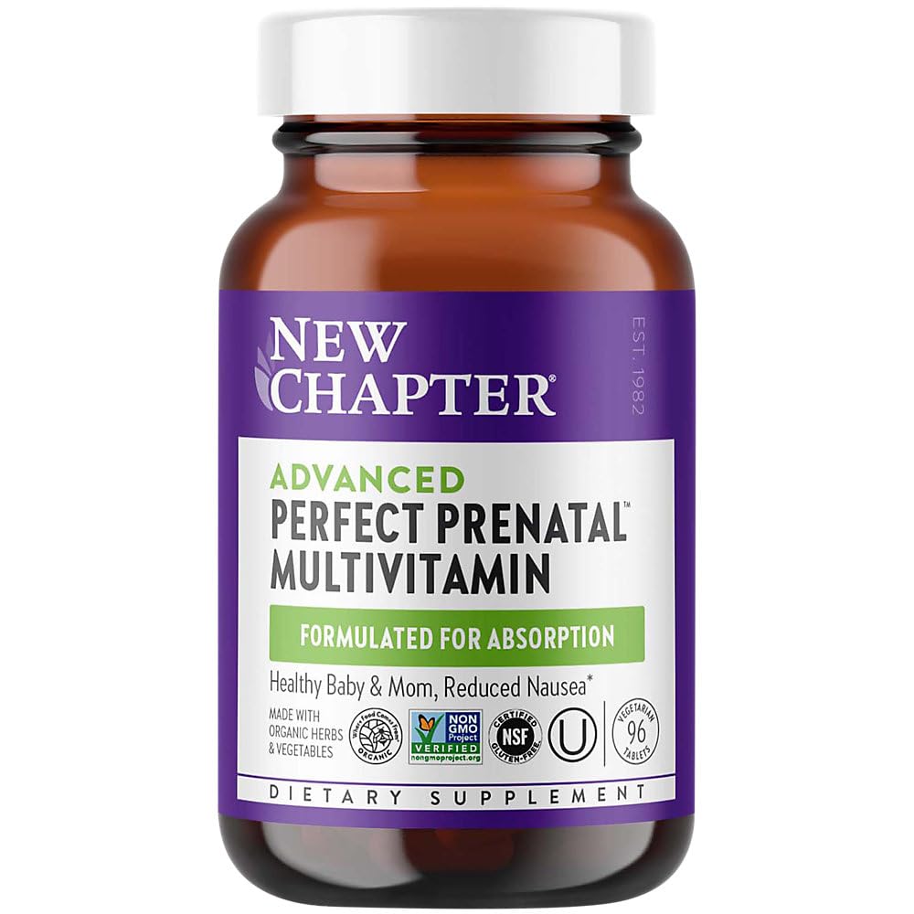 Novo poglavje Popolni prednatalni vitamini - 96ct, organski prenatalni vitamini, Ne-GMO Sestavine za zdravo Baby & Mama - Folat (metilfolat), železo, vitamin D3, fermentiran s celimi živili in probiotiki