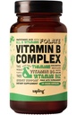 veganski vitamin B kompleks - celotna živilska mešanica z Essential B vitamini B1, B2, B3, B5, B6, B7, Folat, B12-60 Caps