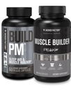 Tovarna jacked Stavba Polnočni čas Muscle Builder & Sleep Aid (60 kapsul) & Essentials Muscle Builder - Dnevna moč Graditelj za moške z vrhom ATP (30 kapsul)