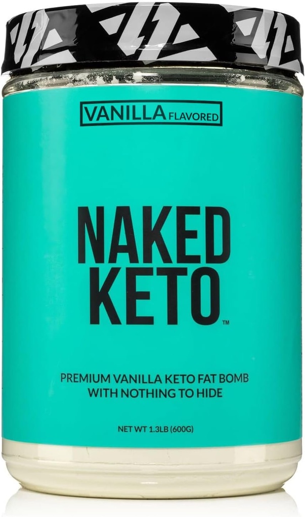 Naked Vanilla Keto - Premium Vanilla Keto Fat Bomb Powder - Nič umetnega - Gluten-free Keto Bomb Vanilla Mct Oil Powder brez Gmos - 1,3 Lb