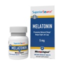 Superior Source Melatonin 5 mg - Zdrava podpora za spanje - Melatonin Formula s kamiličnimi pripomočki Relaksacija in miren spanec - 60 Podjezične tablete za raztapljanje