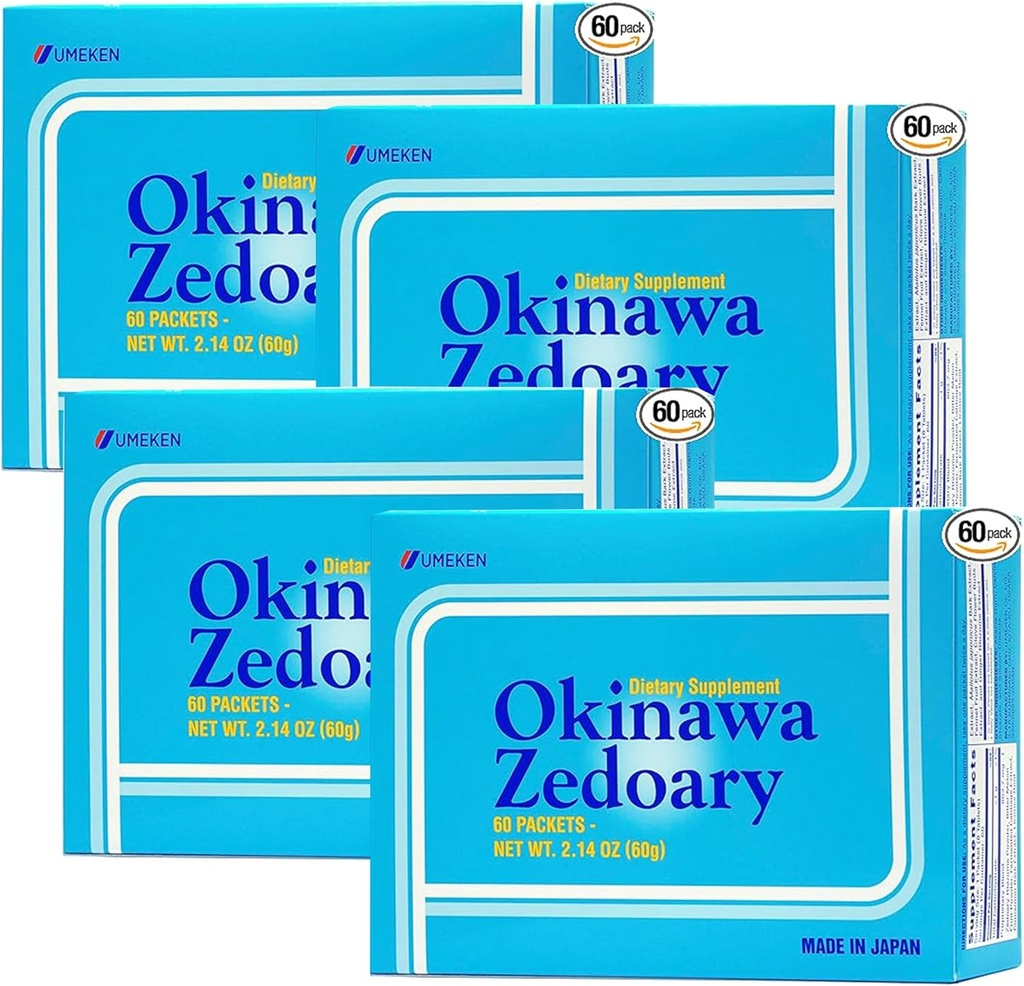 Umeken Okinawa Zedoary Purple and White Turmeric s fermentiranim izvlečkom Zelje, Gut Health Supplements za ženske in moške, Zedoary Root, Kurkurja dodatek, 60 Count, Paket 4