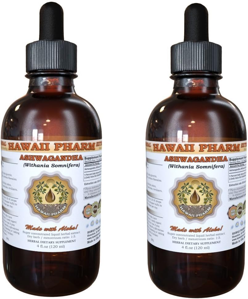 Tekoči ekstrakt Ashwagandha, organski Ashwagandha (Witania Somnifera) Posušena korenska tinktura dodatek 2x4 oz