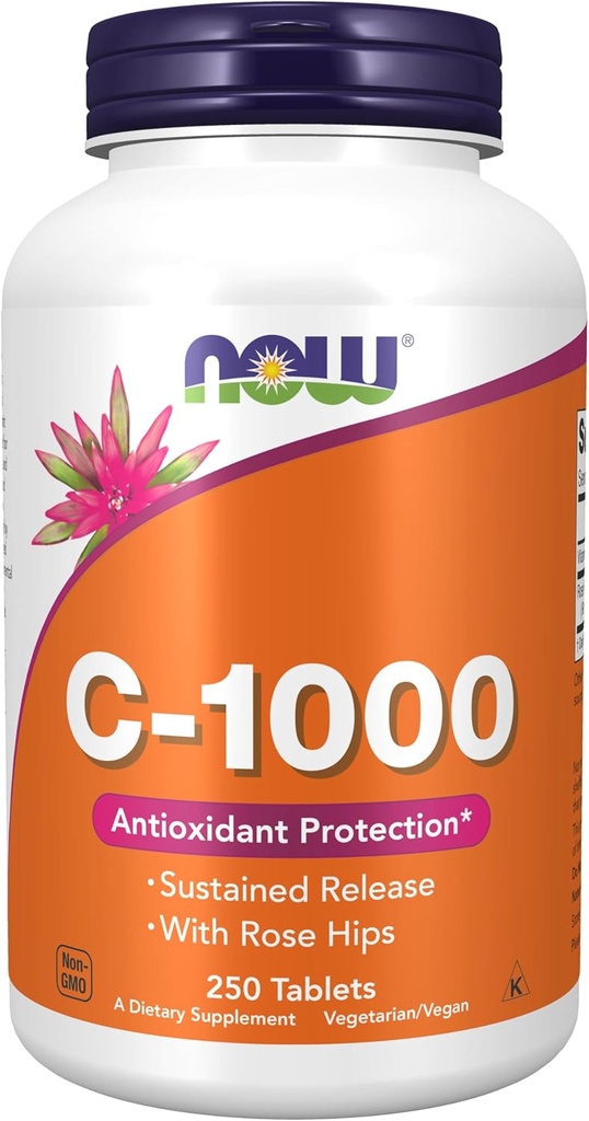 Now Foods, C-1000 ,Now Foods Vitamin C-1000 Trajna sprostitev z Rose Hips, 250 Tablete