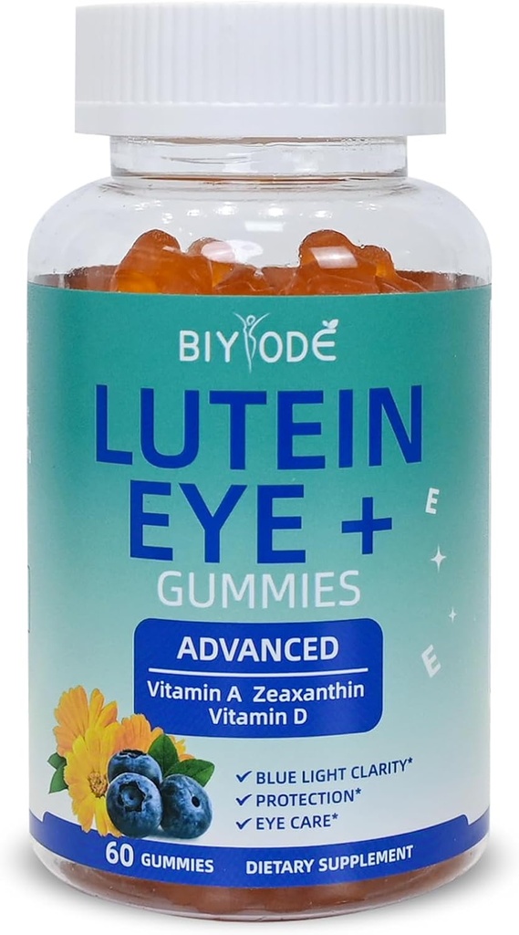 Lutein Gummies: Podpora Eye Health Lutein Vitamini Zeaksantin Dodatki za nego vida odraslih in Makularna podpora 60 Gummies 30 dan dobava