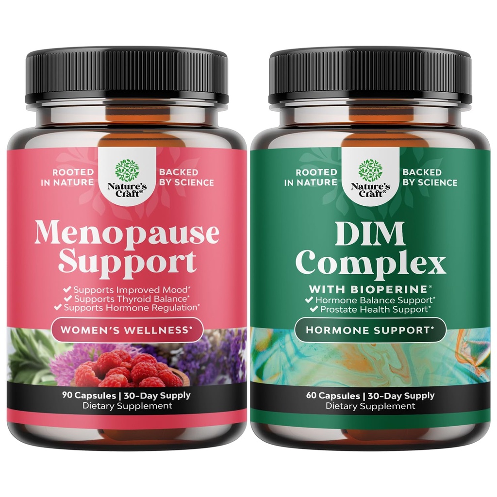 Sklop kompleta Menopause dodatek - Hot Flashes Relief - Dong Quai Vitex Chaste Berry in Black Cohosh in Pure DIM z Bioperine - Diindolylmetan testosteron kompleks z Broccoli florets