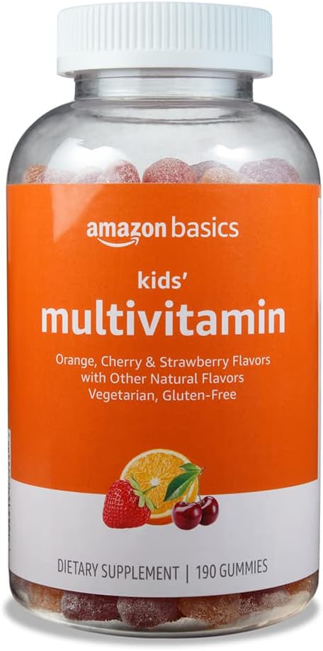 Osnove Otroški multivitaminski, 190 Gummies, Orange, Cherry & Jagoda (Prej Solimo)