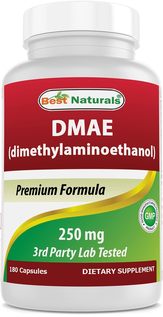 Best Naturals DMAE dodatek 250 mg 180 Kapsule - dimetilaminoetanol bitartrat