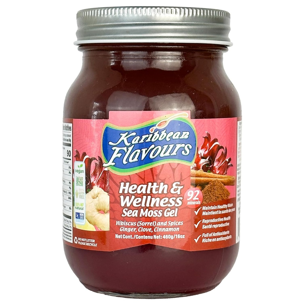 Sea Moss Gel (Sorrel Hibiscus) 16 Oz. | Natural Raw Organic | Packed With Vitamins And Minerals | Shelf Stable | Ethically Harvested