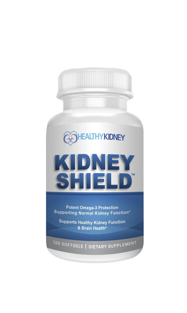 Ledvice Shield Omega 3 ribje olje dopolnila - DHA EPA Omega 3 Dopolnilo za ženske in moške zdravje ledvic - Omega3 za podporo normalne funkcije ledvic in čiščenje, Detox in popravila - 120 Lemon Softgels