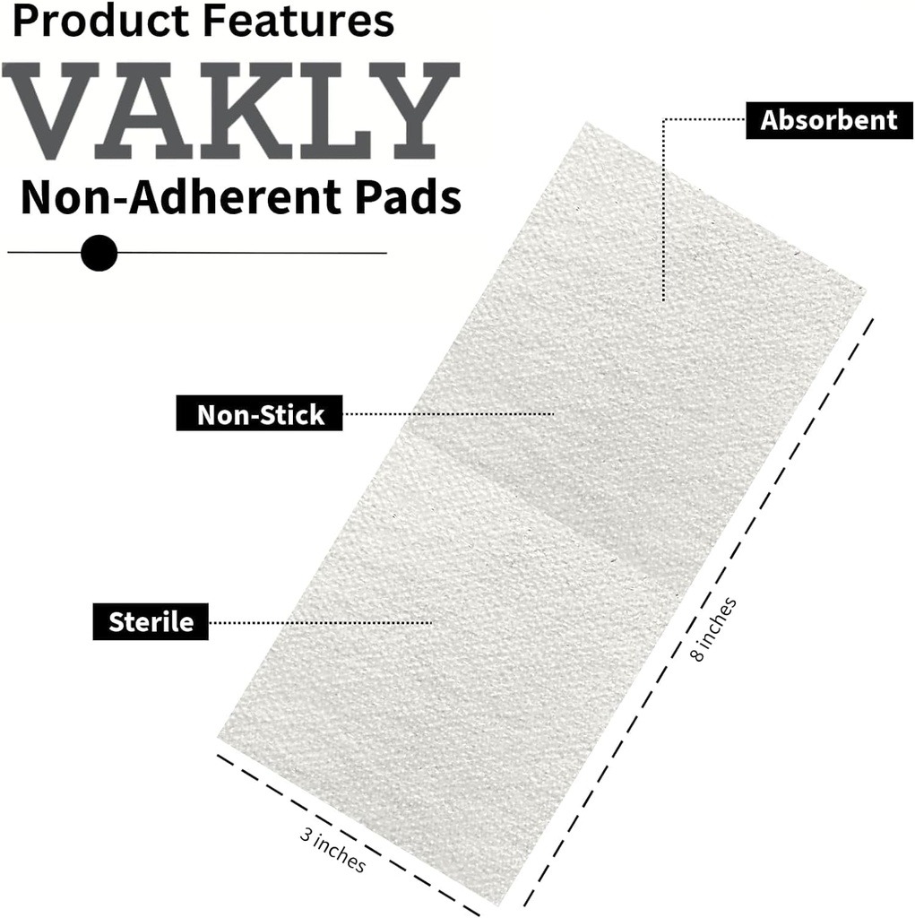Sterilne ne-adherent 3x8 Gaze Pads - Debeli ne-stick rane oblačenje 3'x8' Individualno zapečaten 