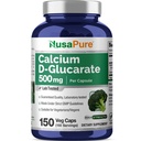 NusaPure Calcium D-glukarat 500 mg 150 Veggie Caps, Vegan, Non-GMO, Gluten-free