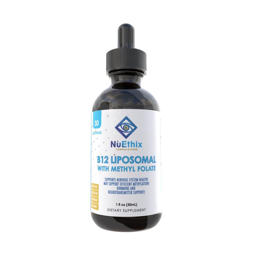NuEthix Formulacije B12 Liposomal z metil Folate prehransko dopolnilo, Bioaktivni vitamini B za podporo optimalno presnovo, 1 Fluid Ounce, 30 Serving