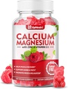 Kalcij Magnezijev cink z vitaminom D3 dodatek, brez sladkorja kalcijeve žvečilke za ženske moške, visoka absorpcija cinkove žvečilke za kosti in mišice in imuno zdravje, veganska malina aroma - 60 Count