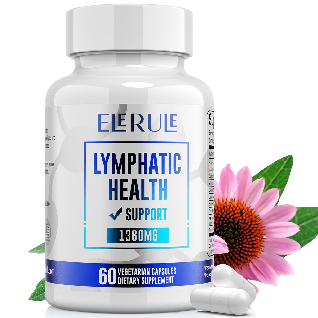 Limfatična podpora, Limfatični Drainage dopolnila z Dandelion, Burdock, Echinacea, Lemon & More, Lymph System podpora za moške in ženske – 60 kapsul