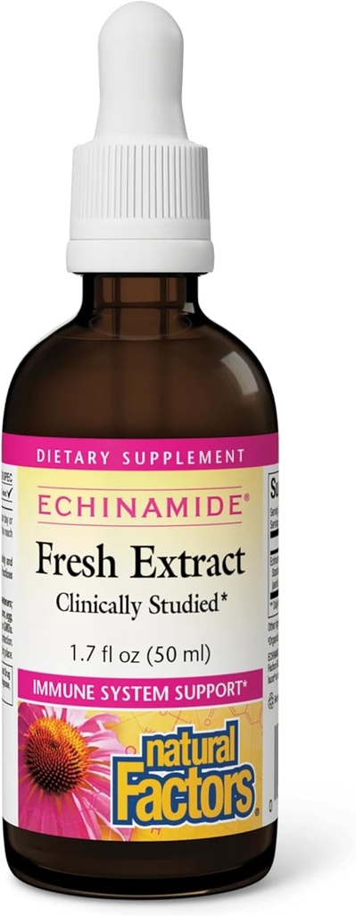 Naravni dejavniki - Echinamide Echinacea Fresh Herb Extract, Podpora imunskega sistema, 30 Serving (1.7 oz)