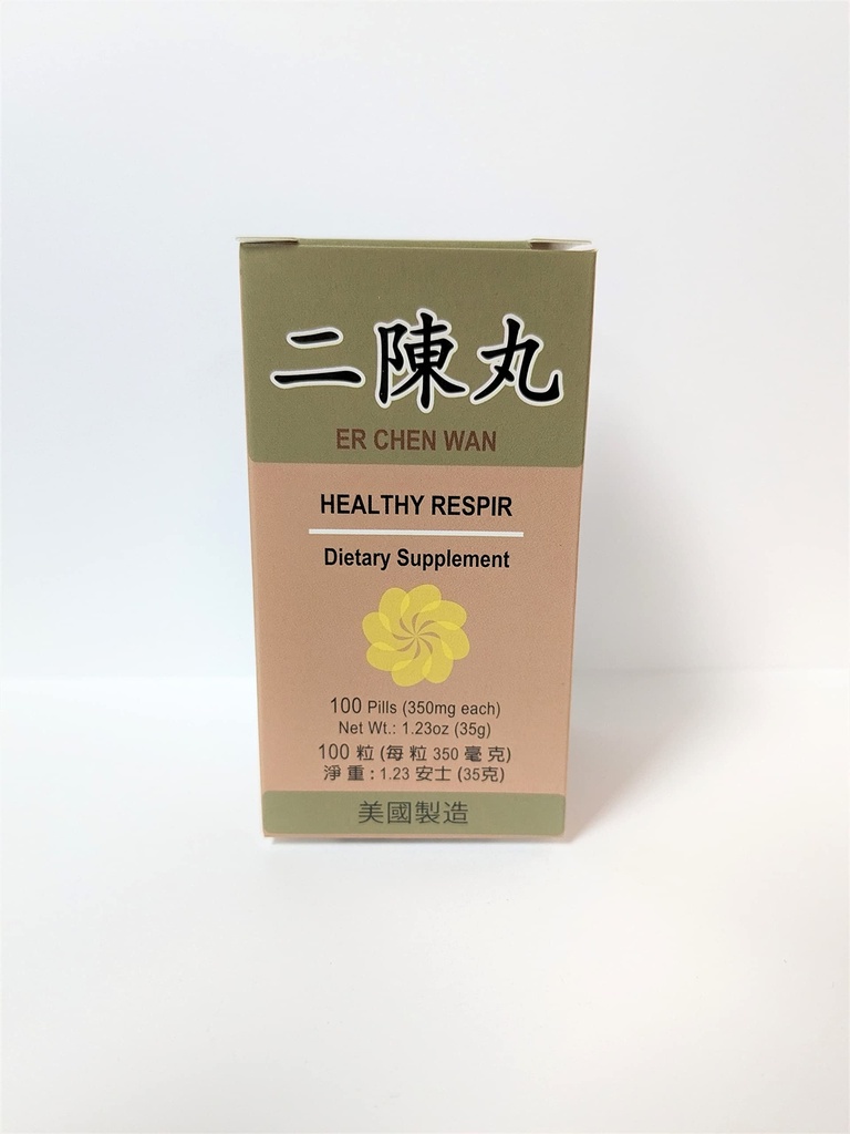 Lao Wei Healthy Respir - Er Chen Wan Zeliščni dodatek pomaga za Bronchial funkcijo, dihalni sistem 350mg 100 tablete Made in ZDA
