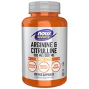 NOW Sports Nutrition, Arginin & Citrulin 500 mg/ 250 mg, aminokisline, 120 Veg kapsule