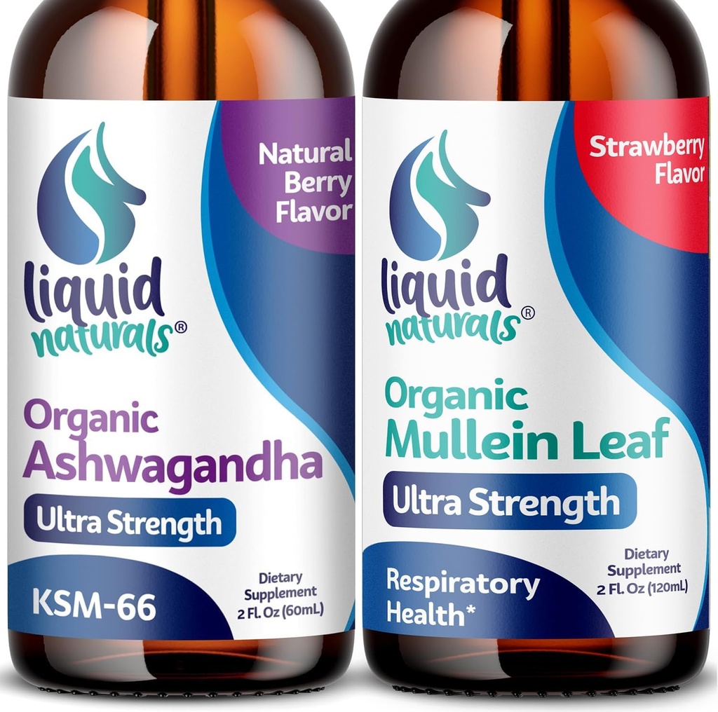 Wellness LABSRX Mullein Leaf kapljice za pljuča, 2 Fl. Oz - Ashwagandha kapljice 2000mg