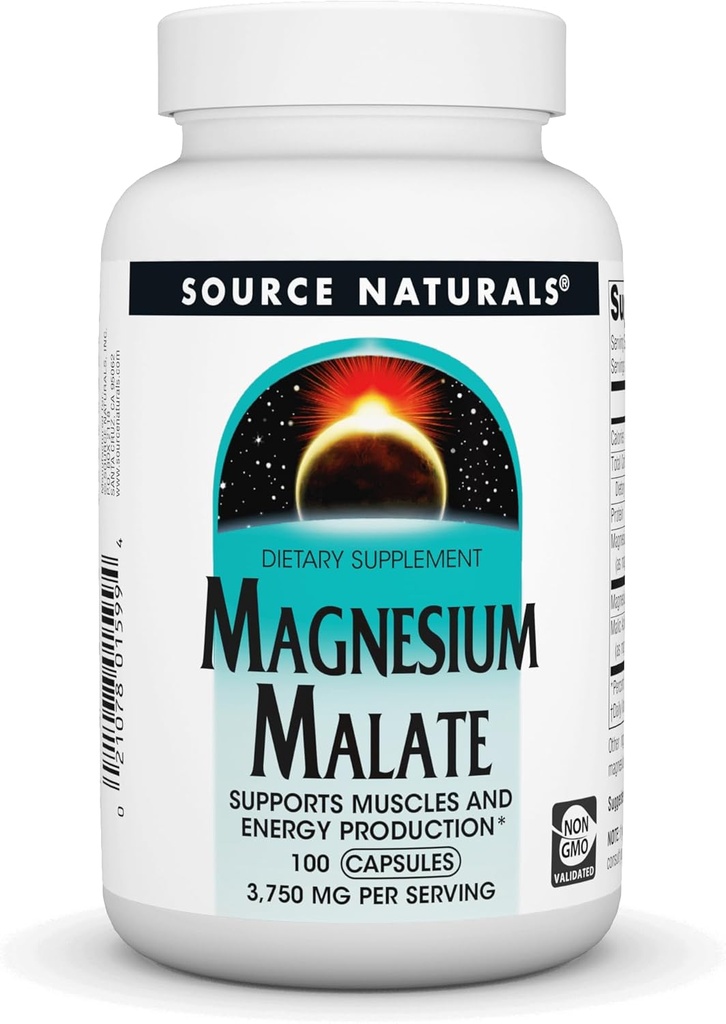 Vir Naturals Magnezijev malat 3750 mg Na serviranje Essential Magnezium Malic Acid dodatek - 100 kapsul
