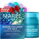 MAREE Eye Gels & kolagen vlažilni krema za obraz - pod oči geli za Puffy oči in temne kroge, krema proti staranju obraza z hidrativnim učinkom - Marine Collagen & Hyaluronic Acid, Retinol