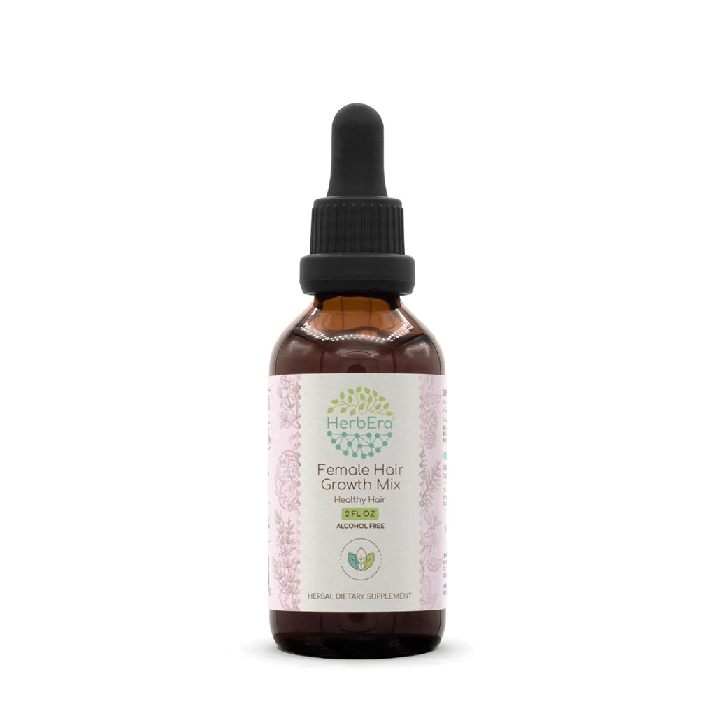HerberEra ženski rastni miks B60 Alkohol brez izvlečka Tinktura, koncentrirane tekoče kapljice Rosemary Leaf, Eleuthero koren, Sting Nettle koren, Konjski rep, Reishi goba, Brahmi Herb. 2 Fl Oz