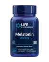 Podaljšek življenja melatonin, 500 μg – nežno spodbuja spanje, nizek odmerek, vrednostna velikost – ne- GMO, brez glutena, vegetarijansko – 200 kapsul