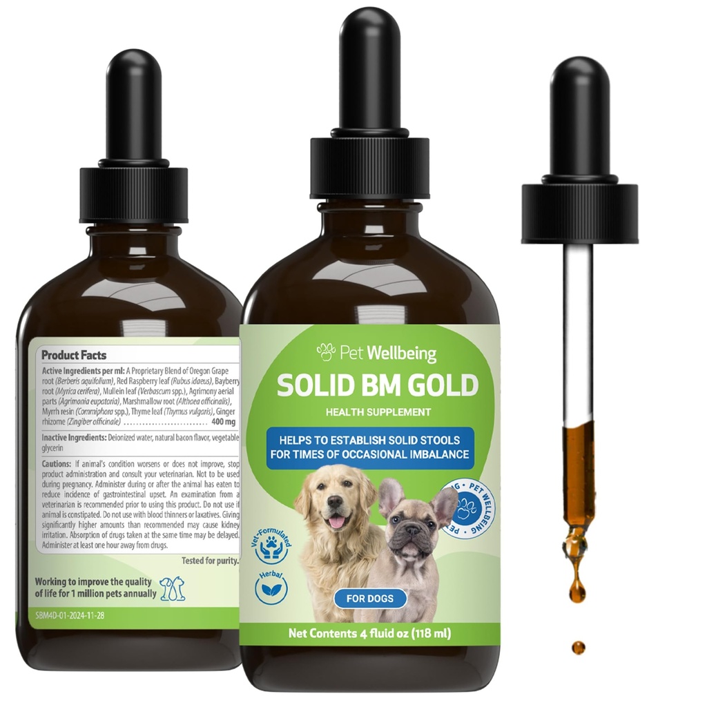 Dobro počutje hišnih ljubljenčkov BM Tone-Up zlato za pse in mačke - podpira zdravo prebavne funkcije, trdna orodja, normalno Bowel gibanja, Bayberry - Veterinarsko formulirani zeliščni dodatek 4 oz (118 ml)