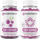 PUREFINITY Fiber + Elderberry Gummies Bundele (Inulin FOS Prebiotične Fiber Gumies + Dvojna moč Elderberry Gumies z cinkom in vitaminom C)