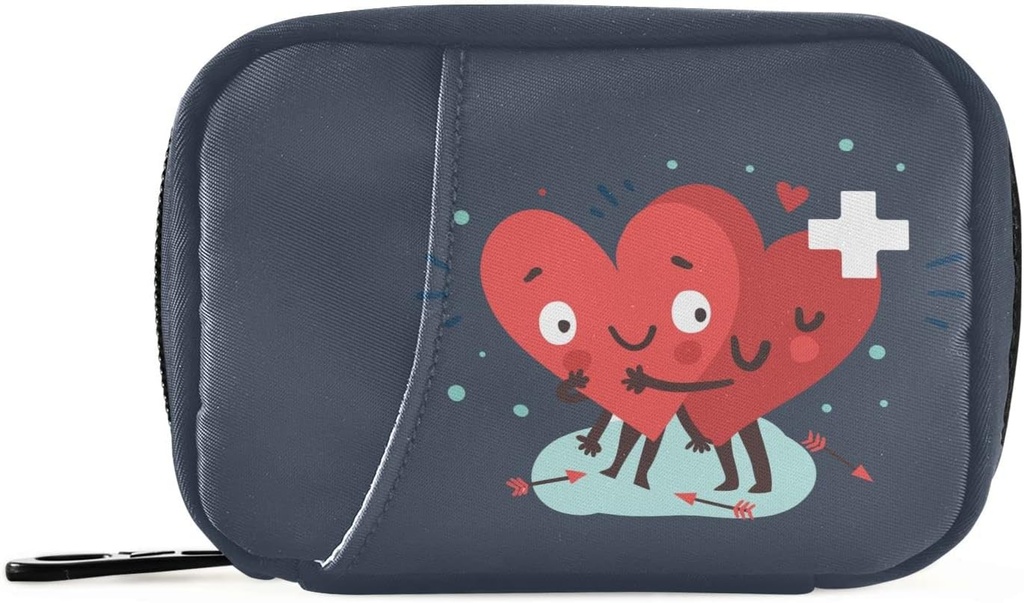 Naanle tablete Organizator srca s križne tablete Box 7 dan tablete zaboj vrečka potovalne tablete Organizator vrečka z zadrgo prenosni tedenski primer kompaktna velikost za vitamin dodatek imetnik