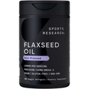 Športne raziskave Vegansko laneno olje (1200mg) Zeliščni dodatek z rastlinsko-na osnovi ALA Omega 3 - Vegan Certified & Non-GMO preverjen - Gluten, Soy & Carrageenan Free (180 Veggie Softgels)
