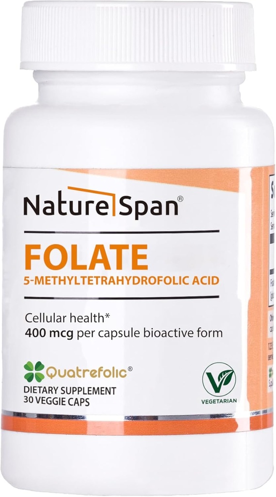 Aktivna 6S-5-metiltetrahidrofolna kislina-400 mcg, Promote Production, proizvodnja rdečih krvnih celic in preprečevanje malformacij ploda,30 kapice