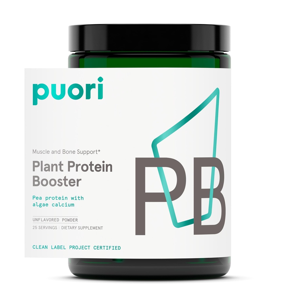 Puori Vegan Protein Enterprise Powder - 25 Servings - Nevtralne aroma Pea Protein z Algae Kalcij za esencialne aminokisline - Mlečni brez, vegetarijanski, ne gensko spremenjeni