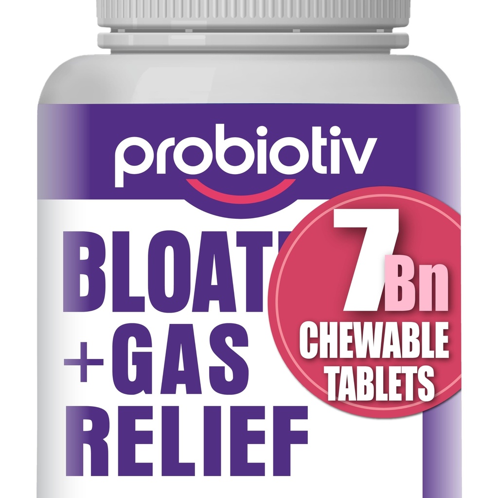 Gas & Bloating Podpora za ženske in moške 7 milijard CFU – žvečljivi probiotiki & Lactobacillus Reuteri, Daily Digestive Enzymes za občasno napenjanje, Gut Comfort & Digestive Health