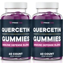 Primetime Sports Quercetin + Cink + Vitamin C 1000mg Gummies Dopolnila z Bezgovo jagodo, Flavonoid Vitamin za otroke Odrasli Imuniteta, Imunska podpora Gummy Booster Vegan (2 paket) 60 Število (Pack of 2)