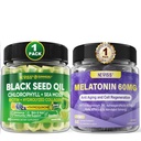 NEVIS Melatonin 60mg Gumiji + črni oil Gumies