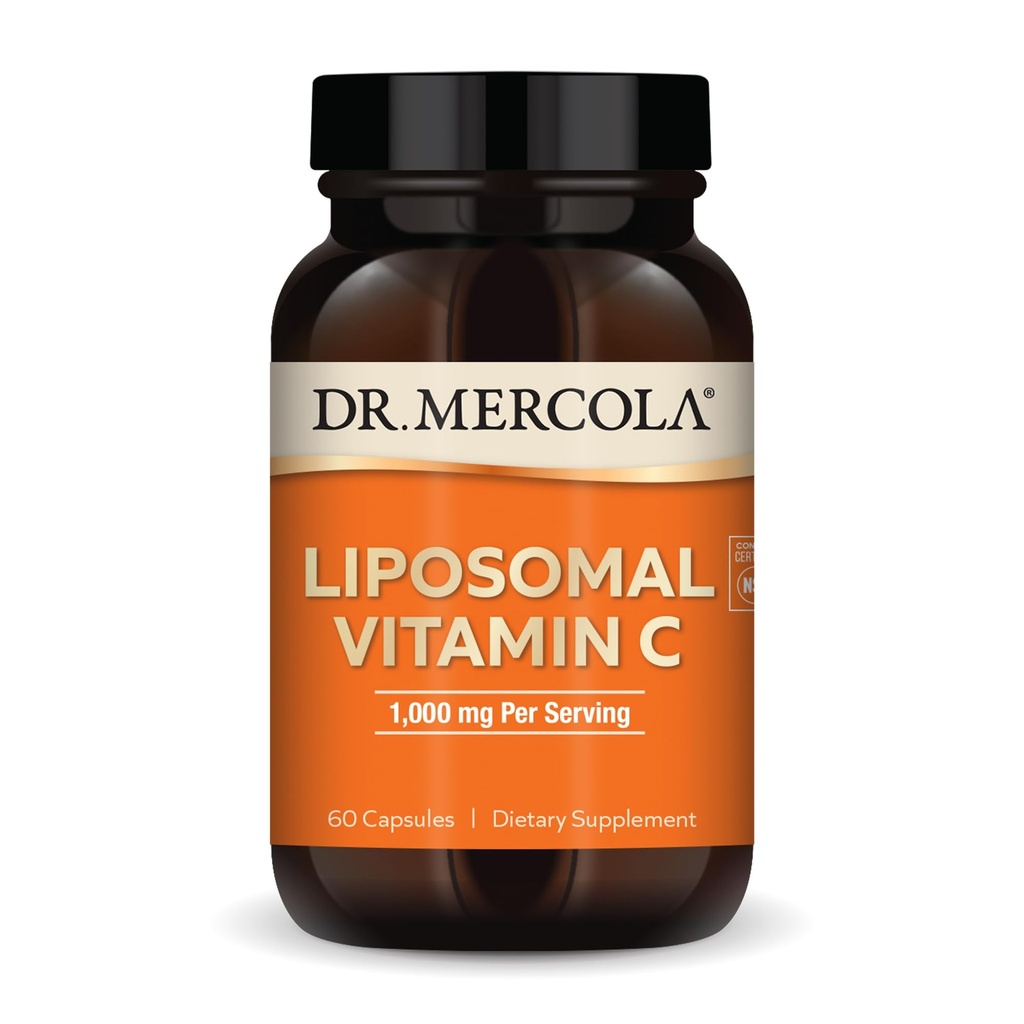 Dr. Mercola Liposomal Vitamin C - možgani, srce, oči in imunski sistem - zagotavlja 1.000 mg biorazpoložljivega vitamina C - brez glutena, brez glutena in soje - 60 kapsul (30 obrokov)