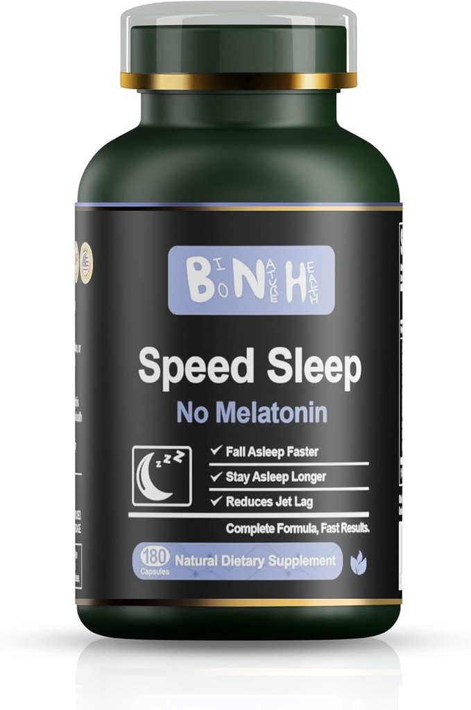 BNH Speed - Melatonin Free Formula - Ancient Chinese Remedy - 15 Herbs - Fall & Stay Spance Hitrejši - Wake Osveženo & Energized - Brez Groggy Feelm - Sprostite se - Pomirja um- droga brezplačno - 180 Count