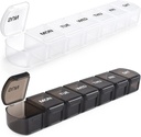 Velika tedenske tablete Organizator 2 Pack,Daily Vitamin Case Box 7 dan z XL Compartment,Potovanje prijazno medicina Organizator za Cod Jetra Oil dopolnila