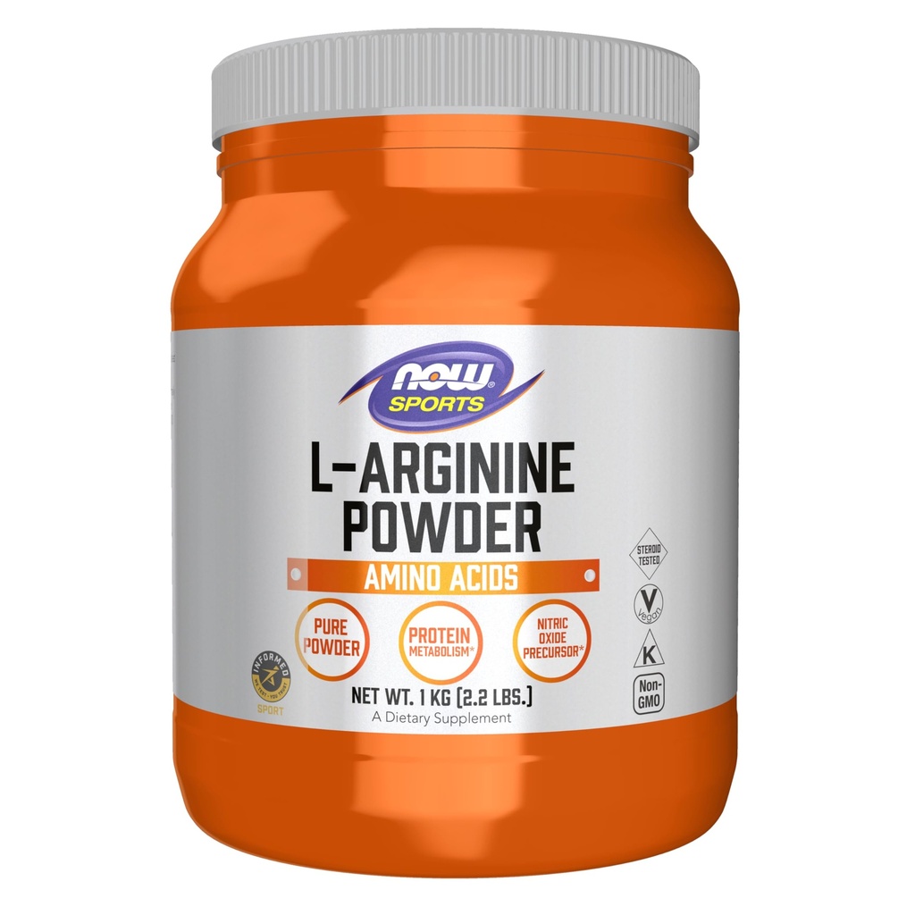 NOW Foods Sports Nutrition, L-arginin Prašek, dušikov oksid Prekursor, aminokisline, 2,2-pound