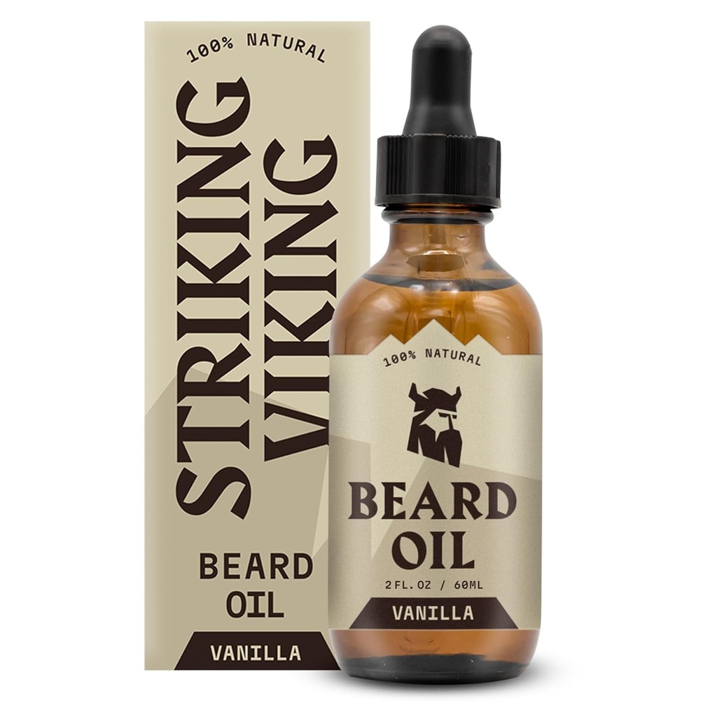 Brisajoče Viking Vanilla Beard olje za moške - naravno Devied Conditioner z argan & Jojoba olja za mehčanje, vlažilni in rast (2 Oz)