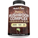 Nutrivein Premium goba dodatek 2600 mg- steklenica 120 kapsul- 11 nootropna goba kompleks - levja griva, Cordyceps, Chaga, Reishi, Turčija Tail,Maitake,Shiitake, Agaricus, White Button, Oyster