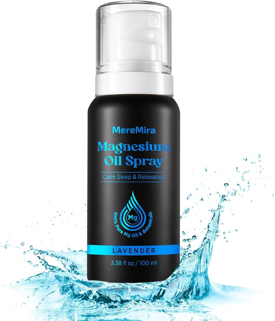 Magnezijevo olje Spray za telo in noge: Topični magnezijev klorid z naravnim sivkastim oljem