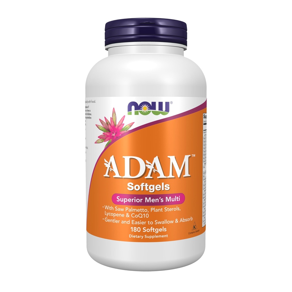 NOW Foods Supplements, ADAMTM Moški multivitaminski z žago Palmetto, Rastlinski steroli, likopen & CoQ10, 180 Softgels
