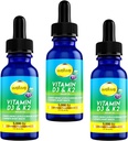Tekoči vitamin D3 K2 Kapljice z MCT oljem 5000 i.e. - Vegan, brez okusa, brez vonja, brez soje, brez glutena, brez GMO, 1000 i.e. na kapljo, poveča energijo in imunski sistem (3 pakiranja)