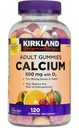 Kirkland podpis Žvečljivi kalcij z vitaminom D3 Adult Gummies, 120 ct x 1 steklenica