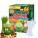 Yamamoto Kanpoh YAMAKAN Greens Superfood Powder s prebiotično Fiber & Enzymes za digestion, 30 Veggies & Young Ječmen travni sok mešanica iz Japonske, Gut Zdravje za ženske in moške, 64 Paketi