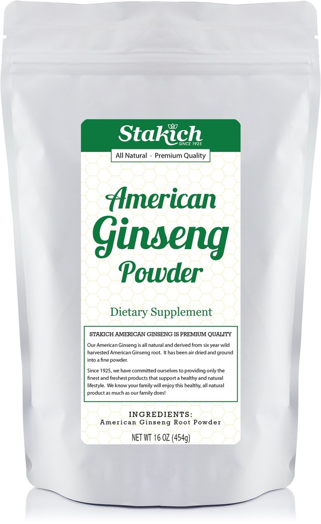 Stakich American Ginseng Root Powder - 1 funt - Pure (1 funt)