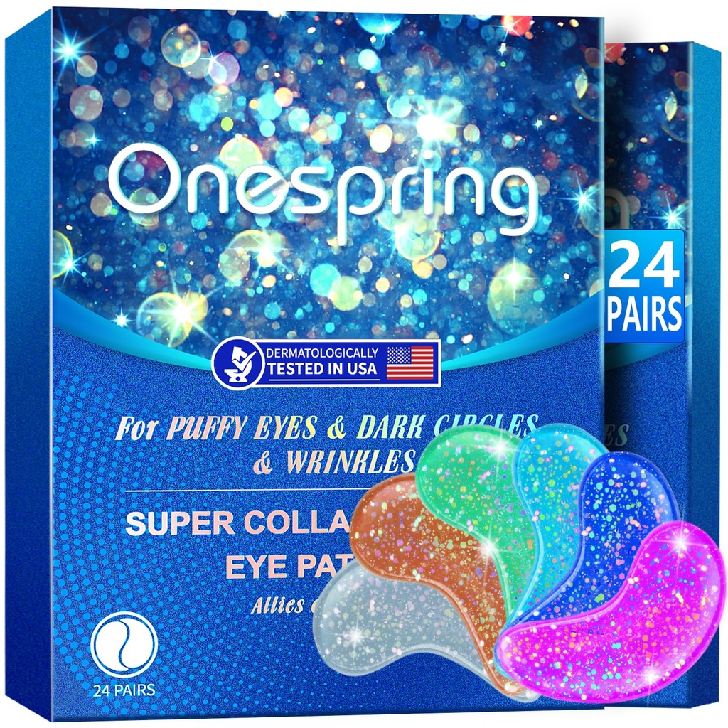 Eye Gel Pads (24 parov) - Pod oči obliži za Puffy oči, gube, temni krogi, naravni Collagen Eye Gels, Pod oči maske obliži za obraz, da pomirijo Puffiness, oči vrečke